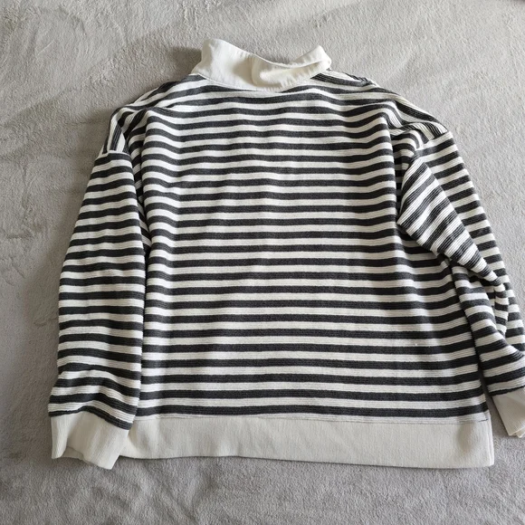 Cato Dark Olive Green & Cream Striped Knit Top Sweater - Picture 6 of 8